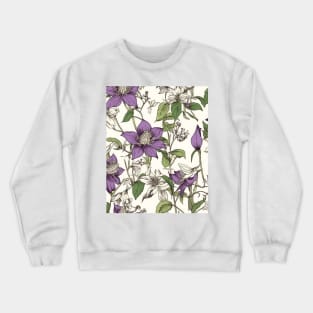 Columbine Flower Pattern - Wildflower Illustration Crewneck Sweatshirt